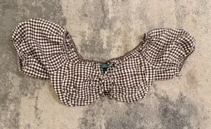Wild Fable Brown and White Crop Top thumbnail 1