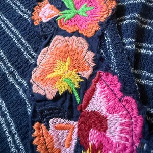 Free People Floral Striped Sleeveless Applique Top Size XS Embroidered Boho thumbnail 8