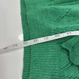 &Merci Sweater Womens Size Large Green Ruffles Pointelle Long Sleeve thumbnail 5