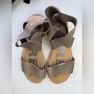 Sorel Ella II Ash Brown Metallic Leather Sandal SZ 9.5 thumbnail 6