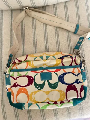 Coach Y2K Vintage Scribble Signature Rainbow Crossbody Bag Purse 8F41 Rare thumbnail 8