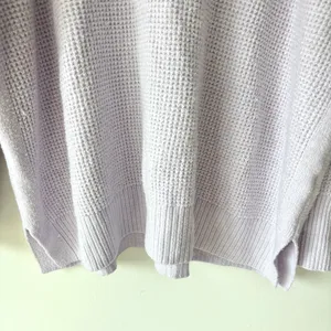 Aerie CozyUp Waffle Polo Sweater Lavender Dawn Purple Oversized Baggy Knit thumbnail 8