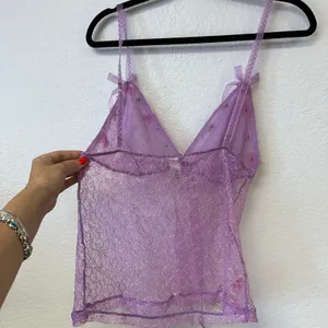 Y2k Delicates purple lace cami top 3D floral Bow fairy euro thumbnail 5