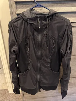 lululemon athletica Black Hooded Zip Dance Studio Reversible Jacket Size 8 thumbnail 1