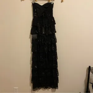 NWT Lulu's Definite Glamour Black Sequin Bustier Maxi Dress size Small thumbnail 7
