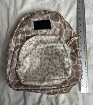Jansport Mini Animal Print Sample Backpack Rare Cheetah Print Gold And Cream thumbnail 1