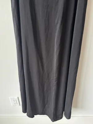 Banana Republic Black Sleeveless Satin Midi Dress Tie Back Square Neck Cocktail thumbnail 3