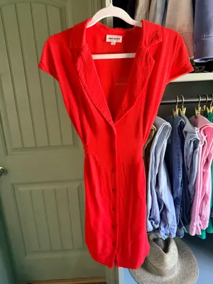 superdown Romina Button Front Mini Dress in Poppy thumbnail 2