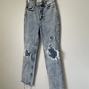 Free People We The Free Straight Leg Denim Jeans Blue Distressed Women's Size 28 thumbnail 3