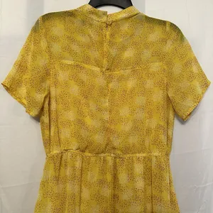Lulu's Women's Size Medium Dressed Up Yellow‎ Patterned Tiered Midi Dress thumbnail 5