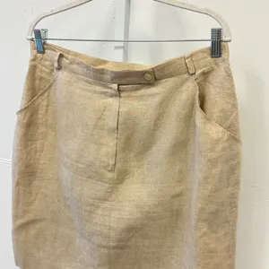 Jones New York Linen‎ Career Pencil Mini Skirt Tan Beige Career Office Sz 16 thumbnail 5