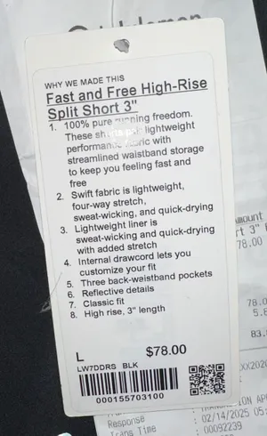 Lululemon fast & free shorts thumbnail 3
