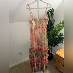 Hutch Elliott‎ Ruffled Printed Tulle Sweetheart Gown 8 NWT thumbnail 5