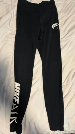 Nike Black Leggings with White Nike Air Logos thumbnail 1