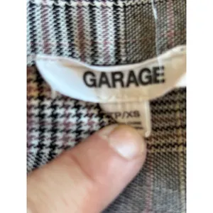 Garage Grey Pink Glen Plaid Pleated‎ Mini Skirt Skater Academic XS thumbnail 2