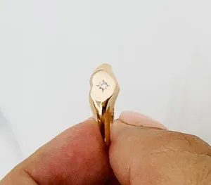 10k solid gold ring heart minimalist ❤️ Ring Size 7.5 ❤️ Rose gold Heart with cubic zirconia ❤️ thumbnail 1