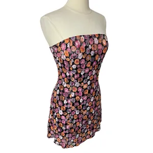 NWOT MISCREANTS Cupid Mini Dress in Orange Pink Lace thumbnail 4