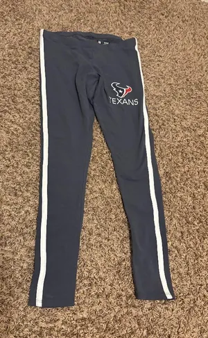Houston Texans Sleepwear Leggings Women's Small Blue Cotton Blend NFL Elastic thumbnail 1