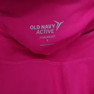 Old Navy Active Powersoft Neon Pink Cropped High Rise Leggings Pockets Womens L thumbnail 2