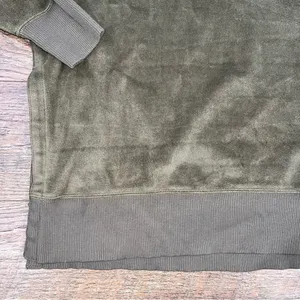 aerie Army Green Fleece Oversized Crewneck Sweatshirt thumbnail 6