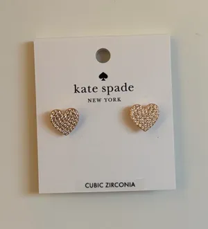 Kate Spade Rose Gold Heart Earrings thumbnail 1