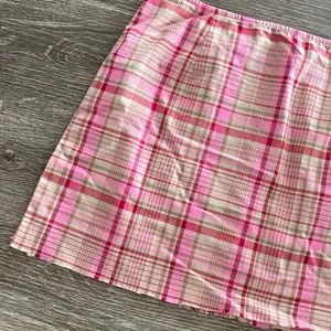 Y2k vintage Ann Taylor plaid checkered mini skirt pink beige tan small thumbnail 2