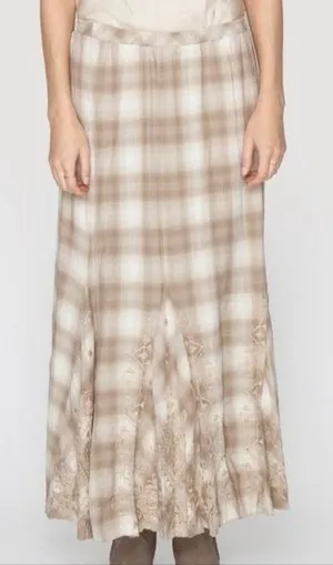 Johnny Was Tulla plaid maxi skirt Medium Prairie Coastal Cowgirl thumbnail 1