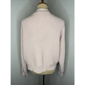 Quince Sweater Cardigan Womens M Pink 100% Organic Cotton V Neck Chunky Knit thumbnail 3