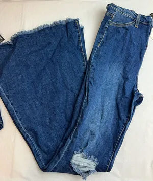 Super Flare Distressed Denim Jeans thumbnail 2