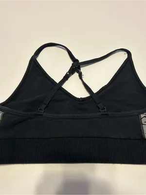 Black Gymshark V-Neck Sports Bra Cross-Back Sports Bra thumbnail 4