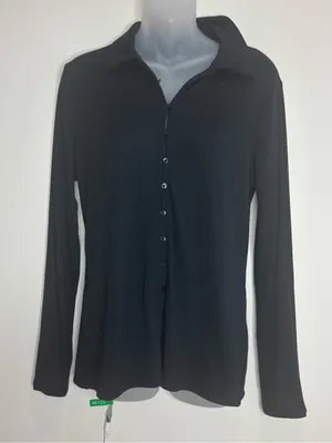 Abercrombie & Fitch Black Long-Sleeve Button-Down Shirt thumbnail 1