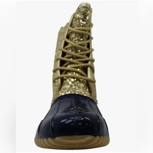 Sugar Gold Glitter and navy Winter Boots Size 7 thumbnail 5