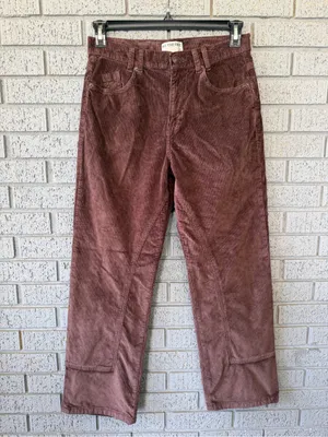 We The Free Free People Risk Taker High Rise Straight Leg Cords in Chocolate Truffle Size 29 thumbnail 2