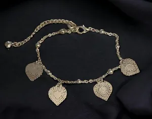 Silver Tone Heart Charm Bracelet/Anklet thumbnail 1