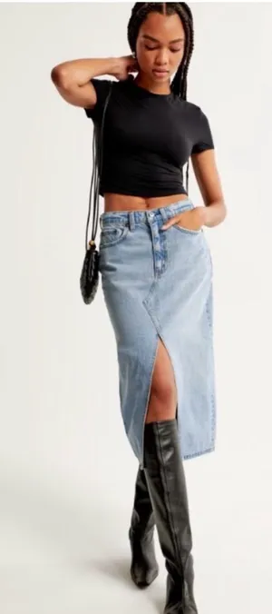 ABERCROMBIE Denim Midi Skirt thumbnail 1