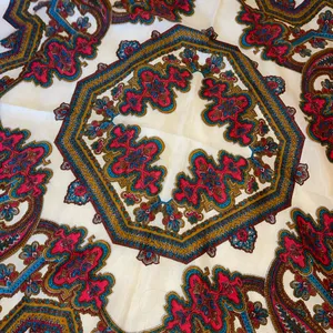 Vintage Colorful Paisley Patterned Scarf 30”x30” thumbnail 3