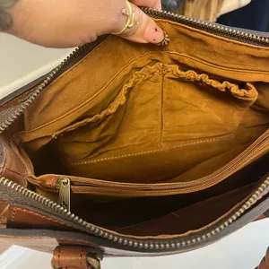 Patricia Nash Heritage‎ Angela Double-Compartment Leather Satchel Handbag thumbnail 11