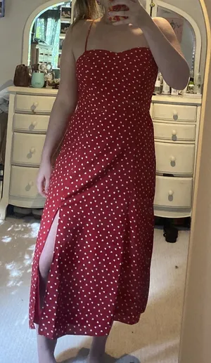 Francesca's Red heart maxi dress thumbnail 1