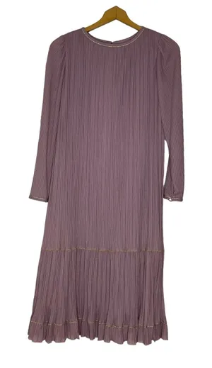Kingvin Vintage 7 Polyester Accordion Dress Formal High Neck Shift‎ S thumbnail 1