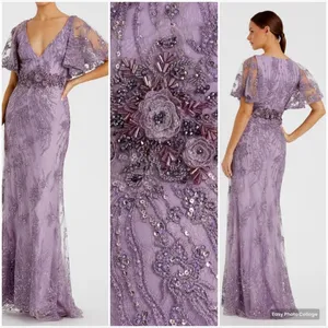 Mac Duggal $798 67493 Womens VINTAGE FLUTTER SLEEVE EVENING GOWN Dress thumbnail 3
