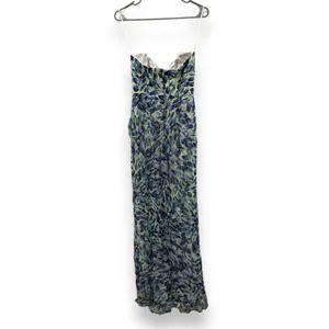 RTR Katie May Baby Cakes Off White & Blue Printed Strapless‎ Maxi Dress Sz S thumbnail 5