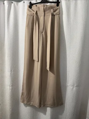 Petal & Pup Women’s Beige Wide Leg Tie-Front Pants Size 8 thumbnail 2