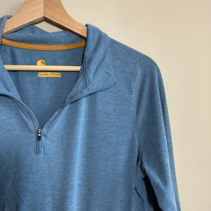 Carhartt Force Quarter Zip Pullover L Blue Heather Womens Slightly Fitted thumbnail 2