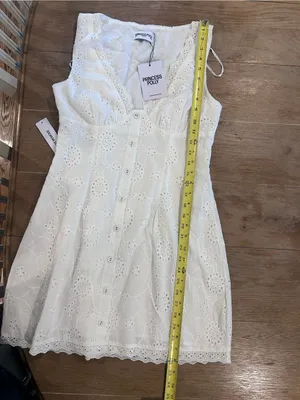 NWT Princess Polly Gabbey Anglaise V Neck Mini Dress, 6 thumbnail 8