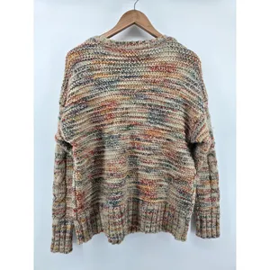 American Eagle Sweater Women Large Multi Color Cable Knit Marled Chunky Wool Mix thumbnail 3