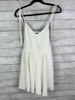 Lulus Cute and Sweet White Tie-Back Mini Skater Dress Size Medium thumbnail 3