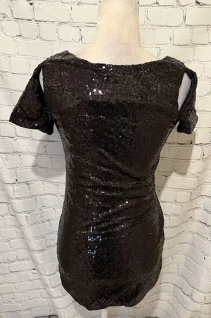 Rinko black sequined Mini Party cocktail dress Size Small thumbnail 1