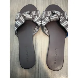 Rothys‎ The Knot Taupe Brown Stripe Slip on Flat Sandals Tied Flip Flops Size 12 thumbnail 3