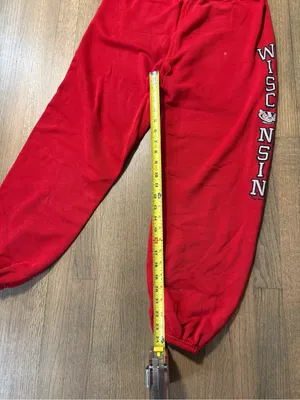 Wisconsin Badgers Vintage Red Jogger Pants Size Medium thumbnail 7