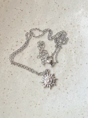 Handmade stainless steel sun boho retro vintage funky style necklace☀️ thumbnail 2